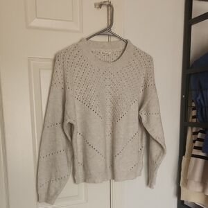 Marine Layer Light Gray Cable Knit Sweater Medium